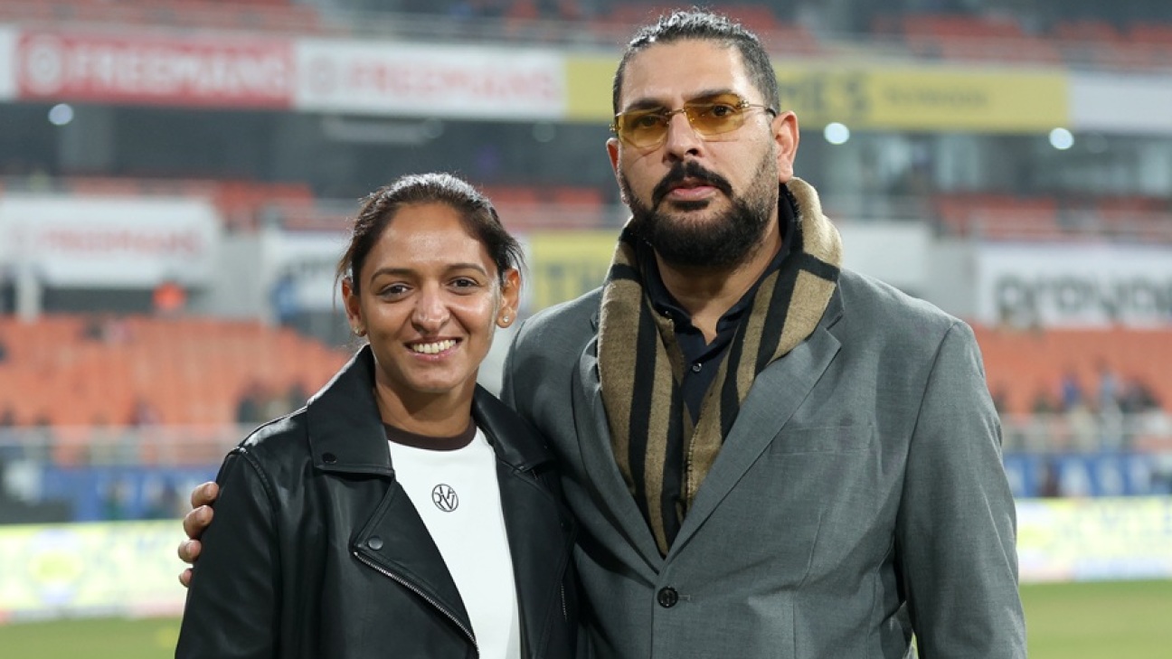 Harmanpreet Kaur, Yuvraj Singh stands inaugurated at New Chandigarh Stadium - ESPN
